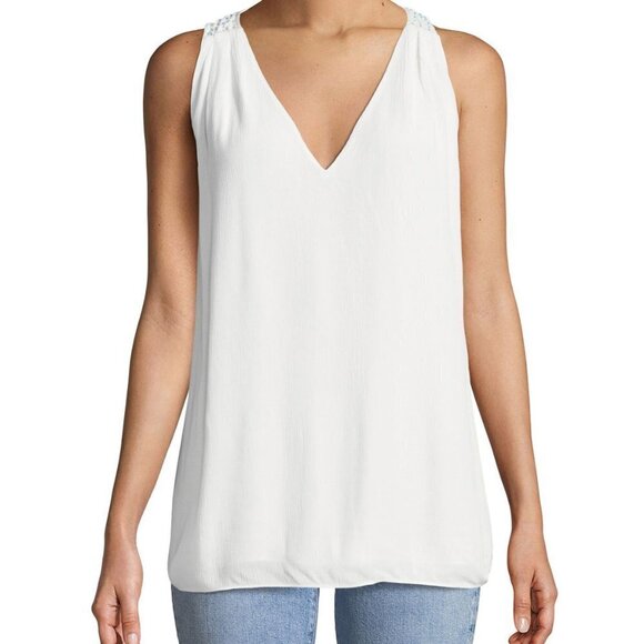 Haute Hippie Stolen Glances V-Neck Sleeveless Top - Picture 2 of 12